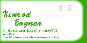 nimrod bognar business card